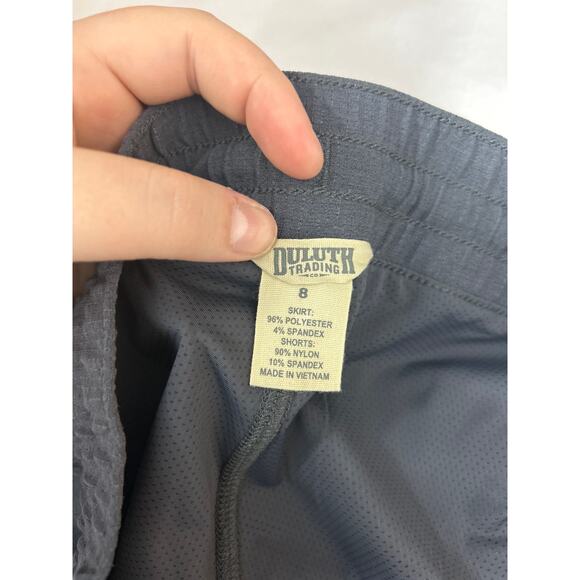 Duluth Skort 8 Gray Performance Skirt Shorts Athletic Tennis Golf Pickleball - Picture 8 of 9